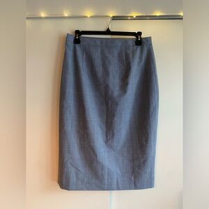 Banana Republic Gray Plaid Wool Pencil Skirt | Size 4